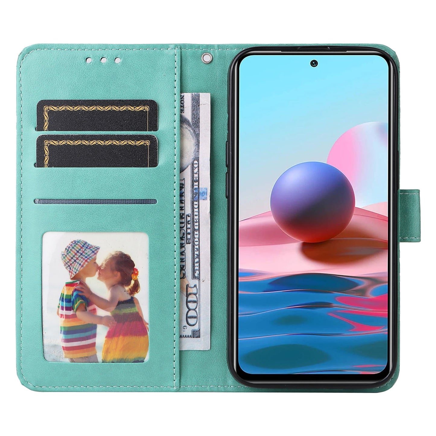 Xiaomi Redmi Note 10S 4G Sunflower Embossed Leather Wallet Phone Case with Kickstand and Card Holder