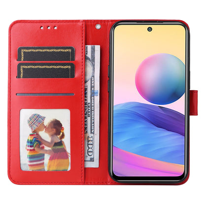 Xiaomi Redmi Note 10 5G Sunflower Embossed Leather Wallet Phone Case with Kickstand and Card Holder