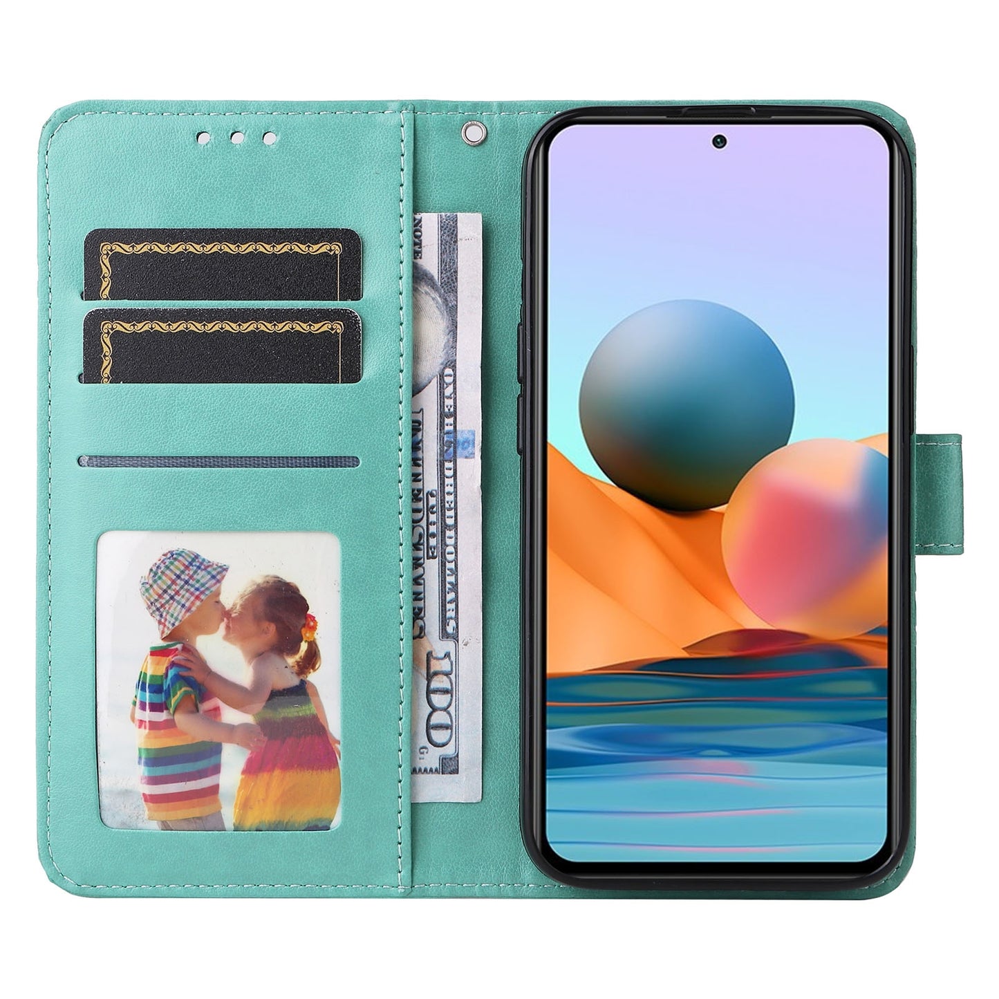 Xiaomi Redmi Note 10 Pro Sunflower Embossed Leather Wallet Phone Case with Kickstand and Card Holder