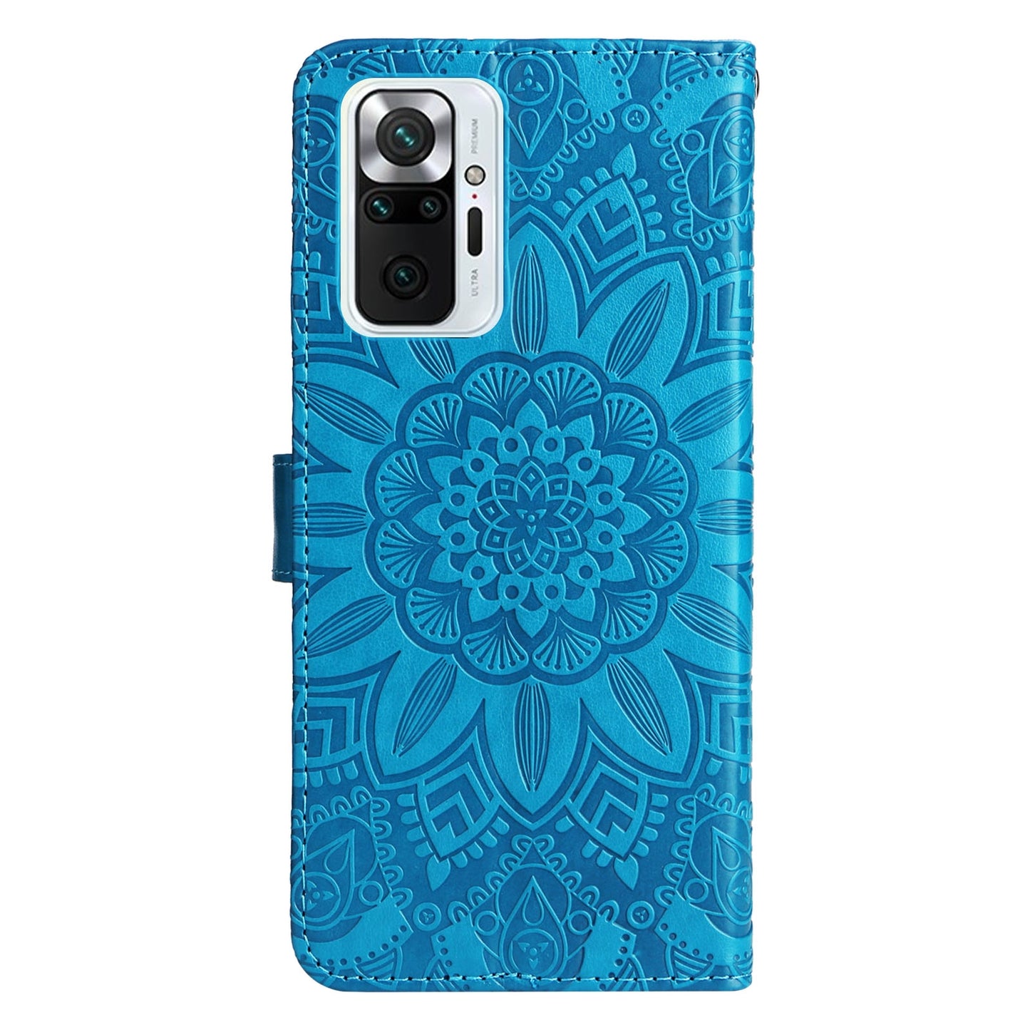 Xiaomi Redmi Note 10 Pro Sunflower Embossed Leather Wallet Phone Case with Kickstand and Card Holder