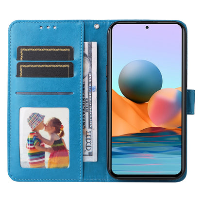 Xiaomi Redmi Note 10 Pro Max Sunflower Embossed Leather Wallet Phone Case with Kickstand and Card Holder