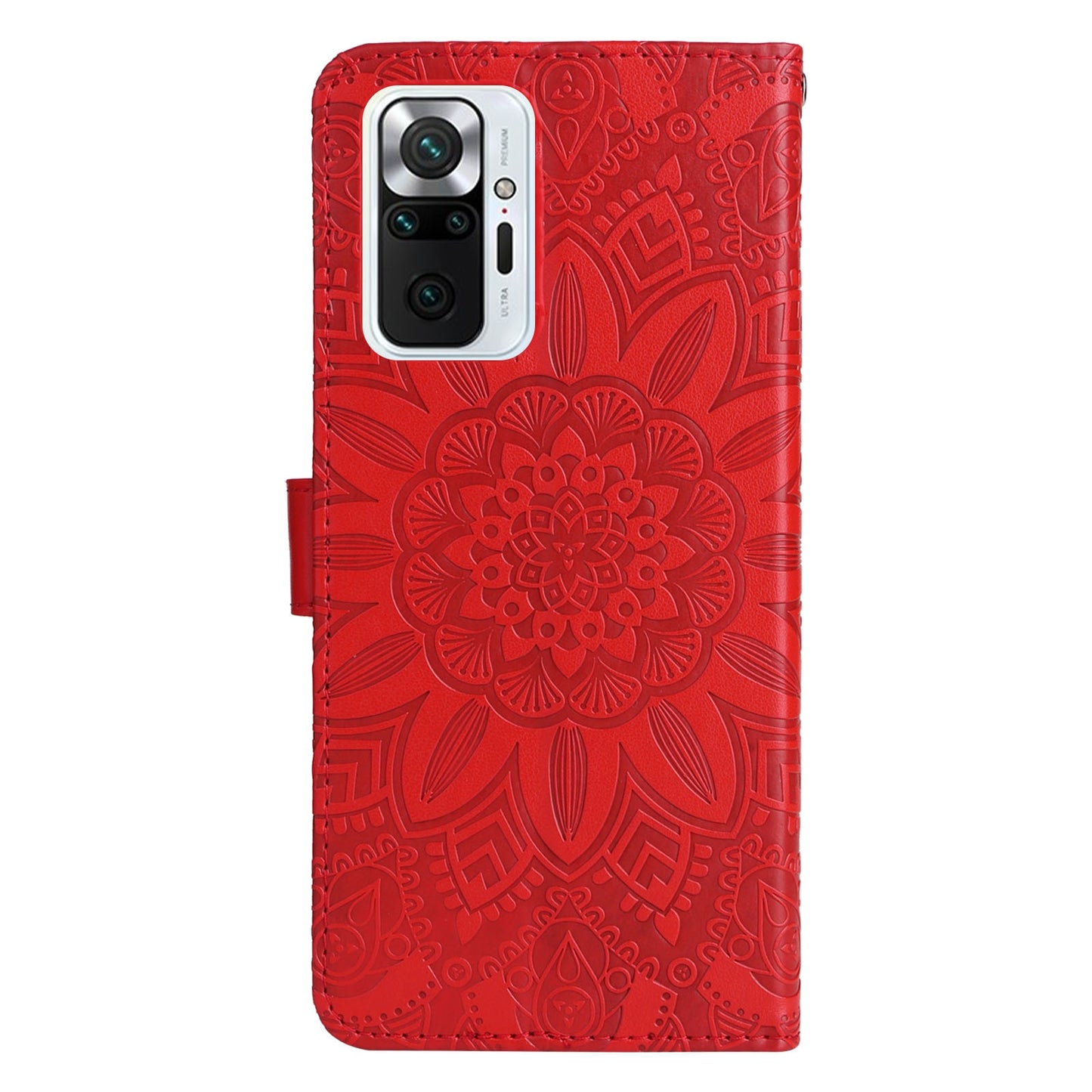 Xiaomi Redmi Note 10 Pro Sunflower Embossed Leather Wallet Phone Case with Kickstand and Card Holder