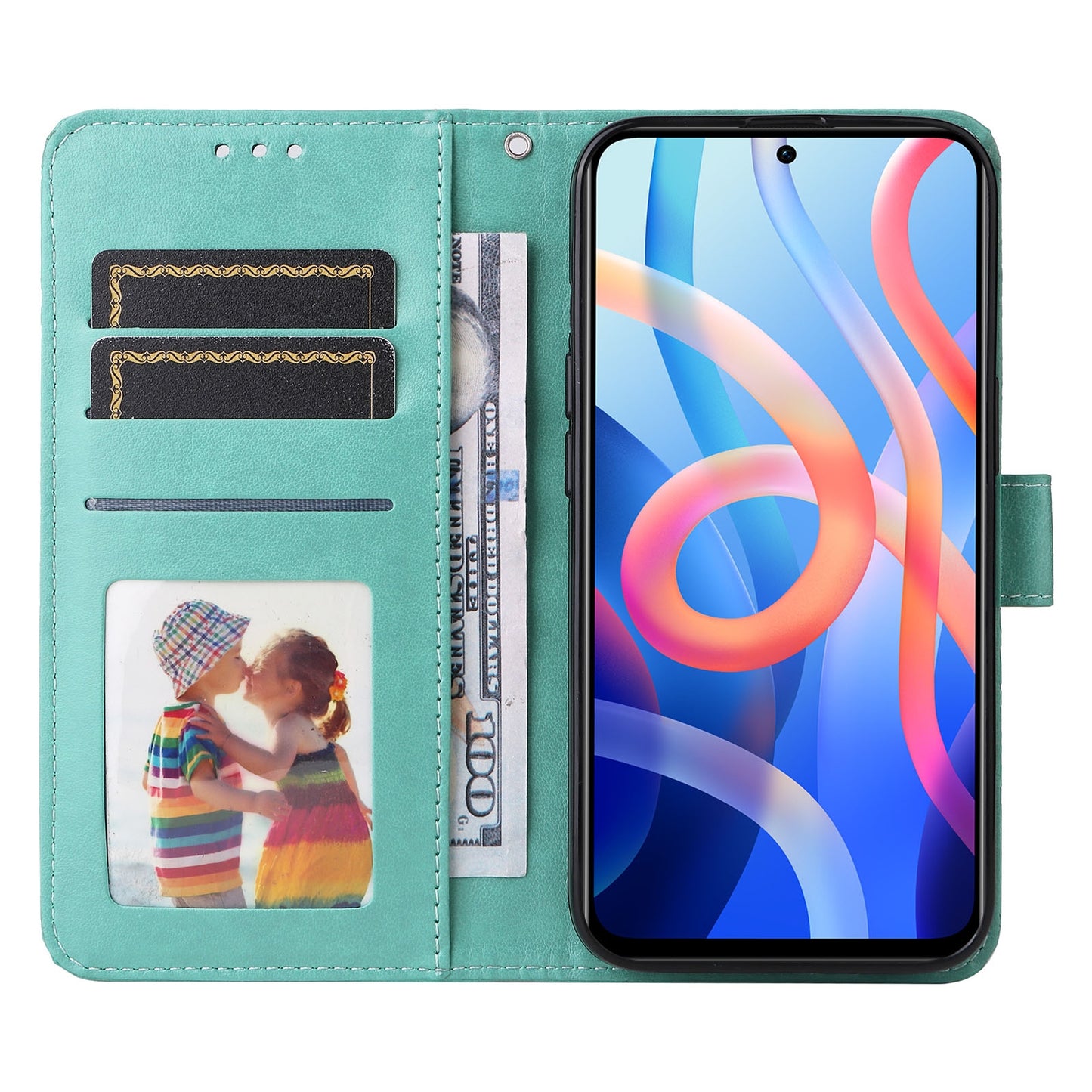 Xiaomi Redmi Note 11 5G Sunflower Embossed Leather Wallet Phone Case with Kickstand and Card Holder