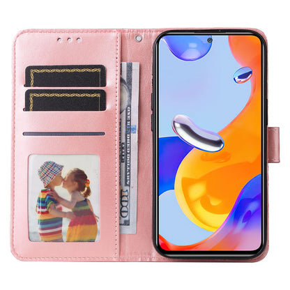 Xiaomi Redmi Note 11 Pro 5G Sunflower Embossed Leather Wallet Phone Case with Kickstand and Card Holder