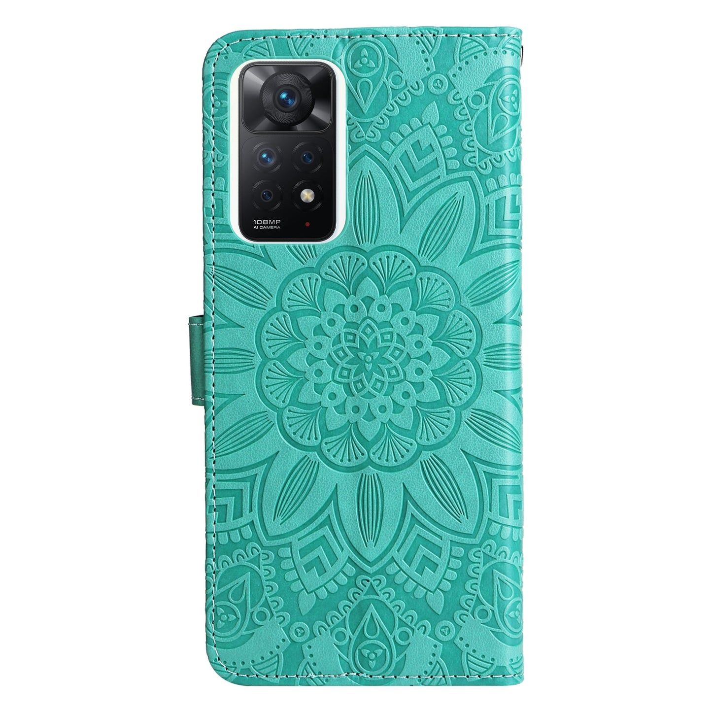 Xiaomi Redmi Note 11 Pro 5G Sunflower Embossed Leather Wallet Phone Case with Kickstand and Card Holder