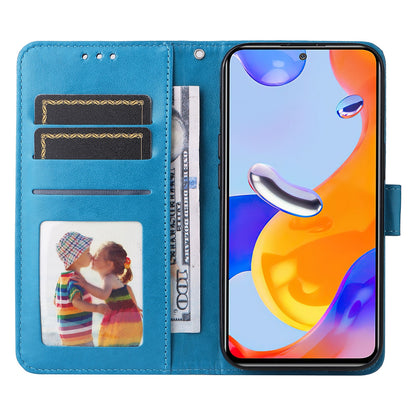 Xiaomi Redmi Note 11 Pro 5G Sunflower Embossed Leather Wallet Phone Case with Kickstand and Card Holder