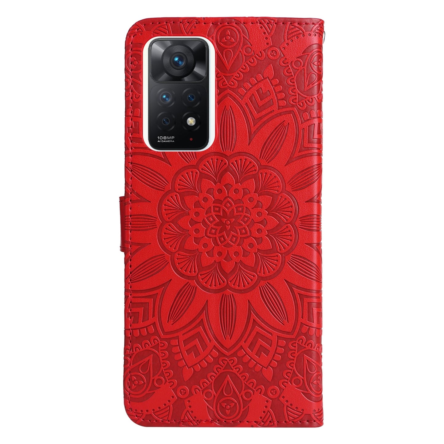 Xiaomi Redmi Note 11 Pro 5G Sunflower Embossed Leather Wallet Phone Case with Kickstand and Card Holder