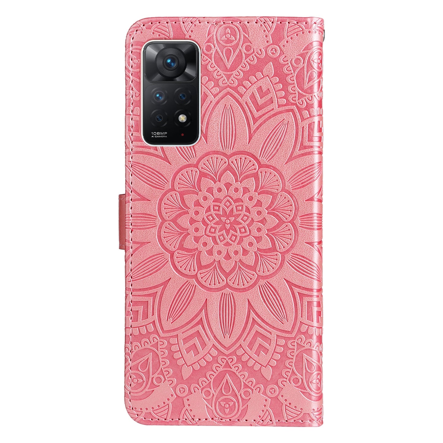 Xiaomi Redmi Note 11 Pro 4G Sunflower Embossed Leather Wallet Phone Case with Kickstand and Card Holder