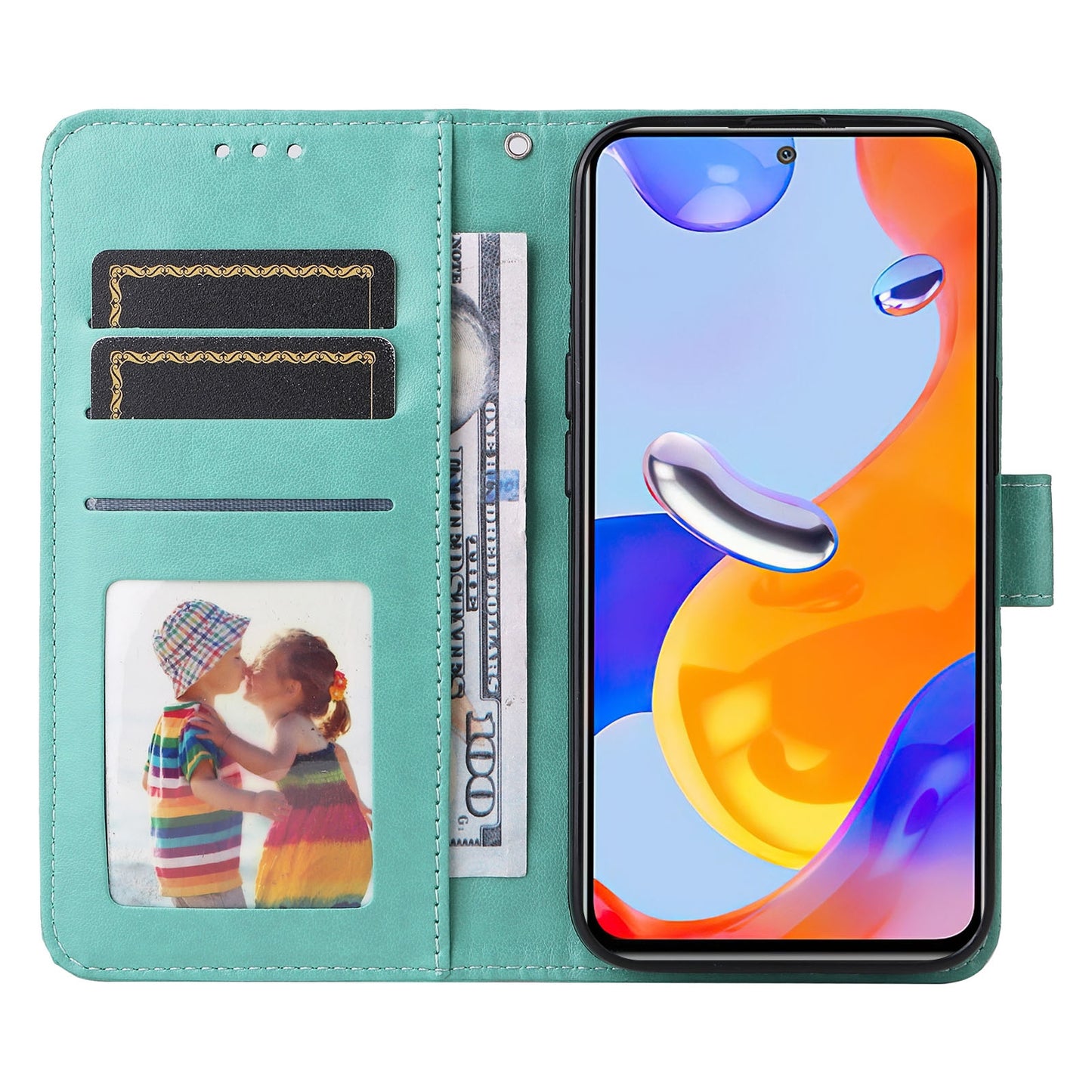 Xiaomi Redmi Note 11 Pro 4G Sunflower Embossed Leather Wallet Phone Case with Kickstand and Card Holder