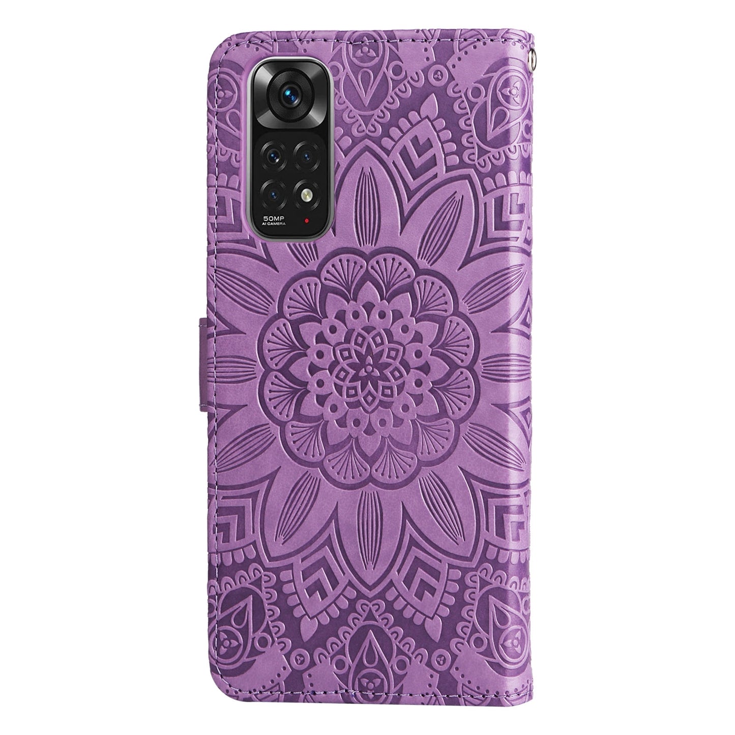 Xiaomi Redmi Note 11S Sunflower Embossed Leather Wallet Phone Case with Kickstand and Card Holder