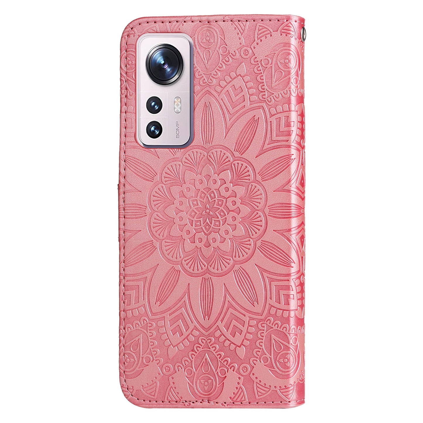 Xiaomi 12 Sunflower Embossed Leather Wallet Phone Case with Kickstand and Card Holder