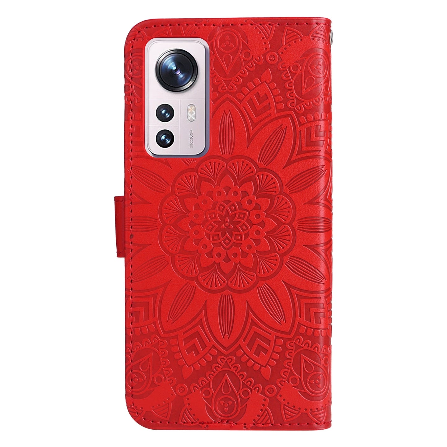 Xiaomi 12 Sunflower Embossed Leather Wallet Phone Case with Kickstand and Card Holder