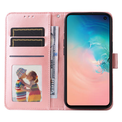 Samsung Galaxy S10e Sunflower Embossed Leather Wallet Phone Case with Kickstand and Card Holder