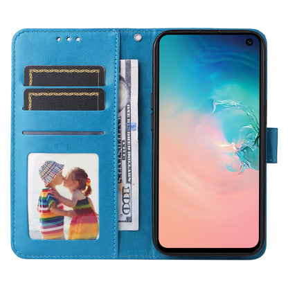 Samsung Galaxy S10e Sunflower Embossed Leather Wallet Phone Case with Kickstand and Card Holder