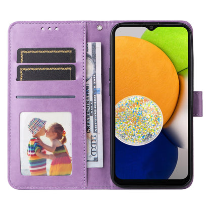 Samsung Galaxy A03 EU 166mm Sunflower Embossed Leather Wallet Phone Case with Kickstand and Card Holder