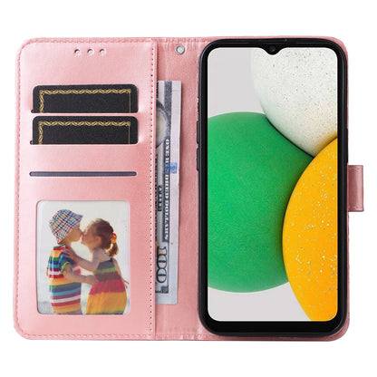 Samsung Galaxy A03 Global 164mm Sunflower Embossed Leather Wallet Phone Case with Kickstand and Card Holder