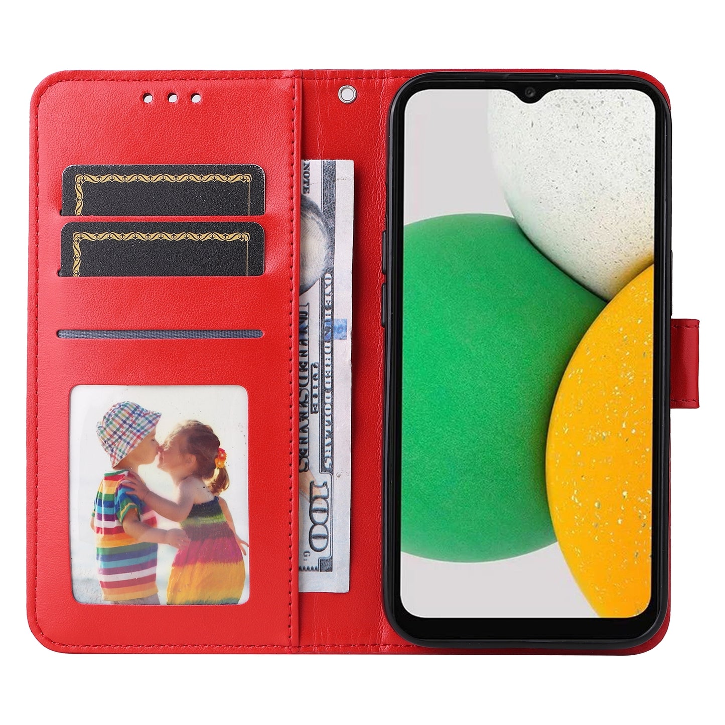 Samsung Galaxy A03 Global 164mm Sunflower Embossed Leather Wallet Phone Case with Kickstand and Card Holder