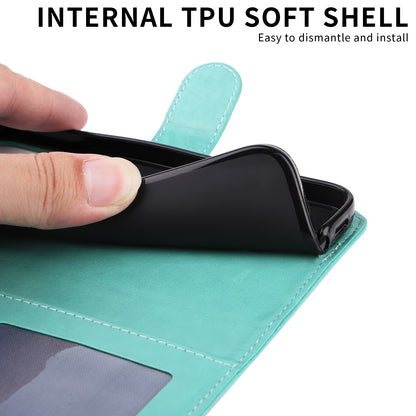 Samsung Galaxy A02s US 166mm Sunflower Embossed Leather Wallet Phone Case with Kickstand and Card Holder