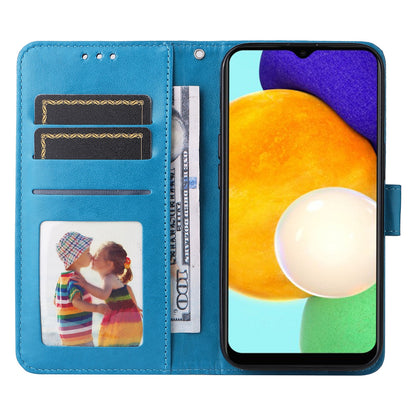 Samsung Galaxy A03s EU 166mm Sunflower Embossed Leather Wallet Phone Case with Kickstand and Card Holder