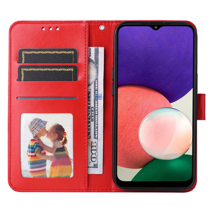 Samsung Galaxy A22 5G Sunflower Embossed Leather Wallet Phone Case with Kickstand and Card Holder