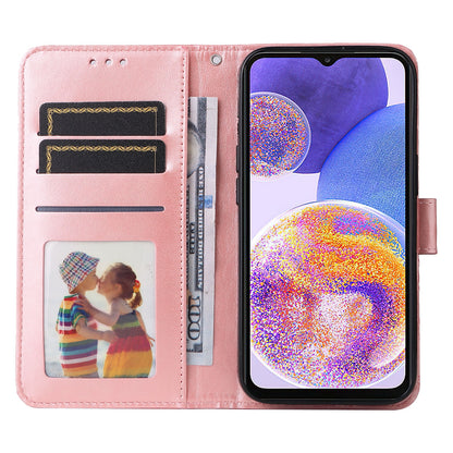 Samsung Galaxy A23 5G Sunflower Embossed Leather Wallet Phone Case with Kickstand and Card Holder