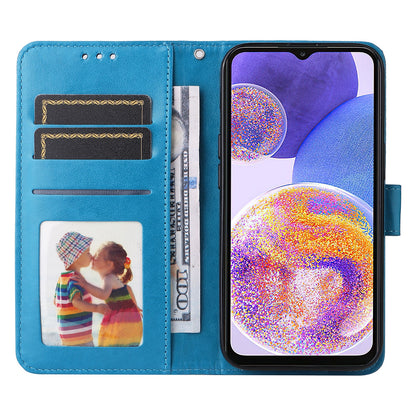 Samsung Galaxy A23 5G Sunflower Embossed Leather Wallet Phone Case with Kickstand and Card Holder