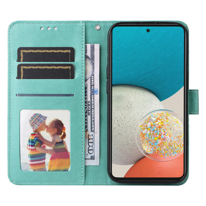 Samsung Galaxy A53 5G Sunflower Embossed Leather Wallet Phone Case with Kickstand and Card Holder