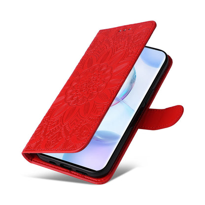 Huawei nova 9 Pro Sunflower Embossed Leather Wallet Phone Case with Kickstand and Card Holder