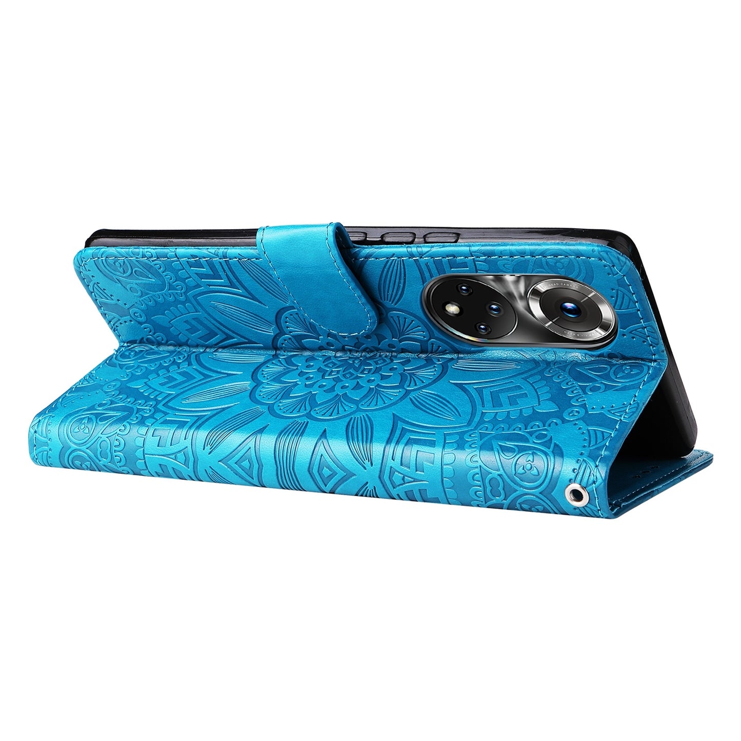 Huawei nova 9 Pro Sunflower Embossed Leather Wallet Phone Case with Kickstand and Card Holder