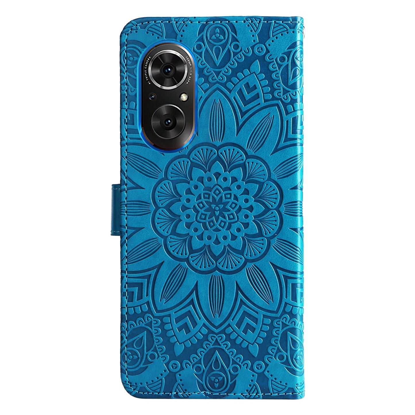 Honor 50 SE Sunflower Embossed Leather Wallet Phone Case with Kickstand and Card Holder