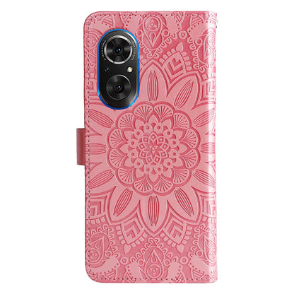 Honor 50 SE Sunflower Embossed Leather Wallet Phone Case with Kickstand and Card Holder