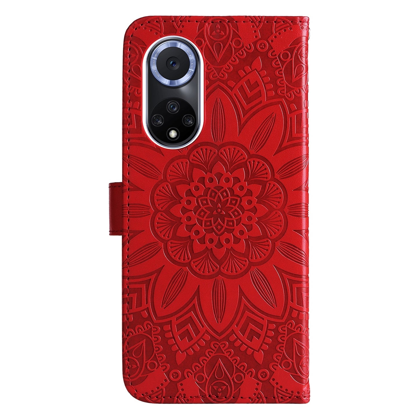 Honor 50 Sunflower Embossed Leather Wallet Phone Case with Kickstand and Card Holder