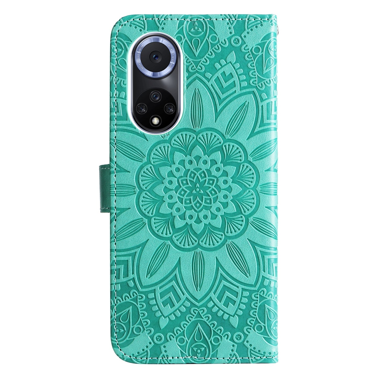 Honor 50 Sunflower Embossed Leather Wallet Phone Case with Kickstand and Card Holder