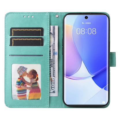 Huawei nova 9 Sunflower Embossed Leather Wallet Phone Case with Kickstand and Card Holder