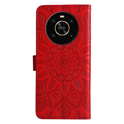 Honor X30 Sunflower Embossed Leather Wallet Phone Case with Kickstand and Card Holder