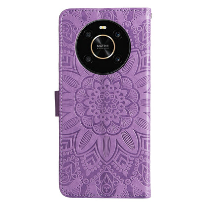 Honor X30 Sunflower Embossed Leather Wallet Phone Case with Kickstand and Card Holder