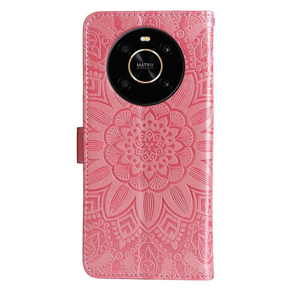 Honor X30 Sunflower Embossed Leather Wallet Phone Case with Kickstand and Card Holder