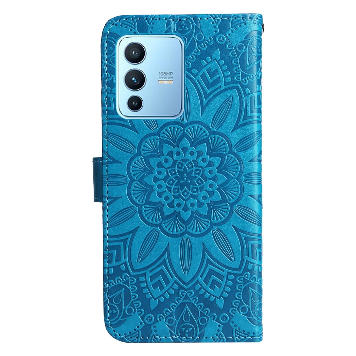 vivo S12 Pro Sunflower Embossed Leather Wallet Phone Case with Kickstand and Card Holder