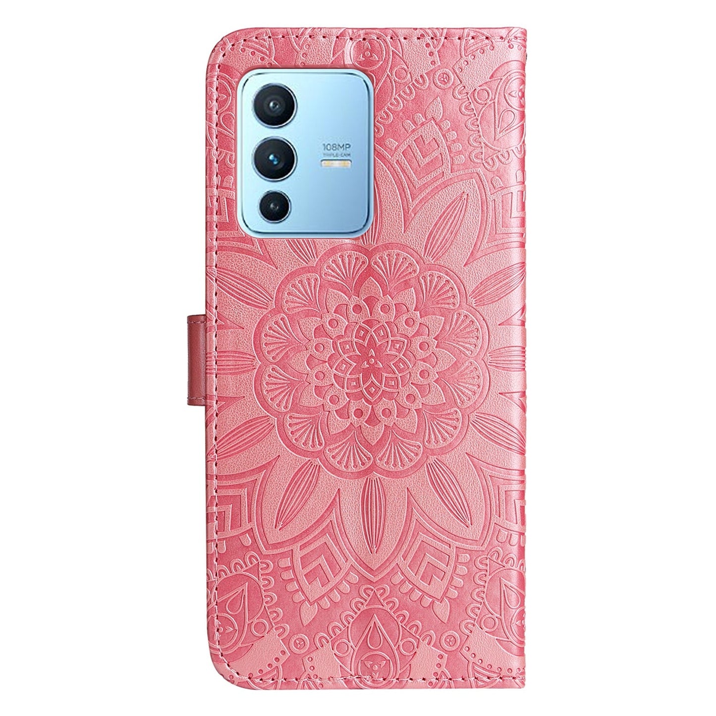 vivo S12 Pro Sunflower Embossed Leather Wallet Phone Case with Kickstand and Card Holder