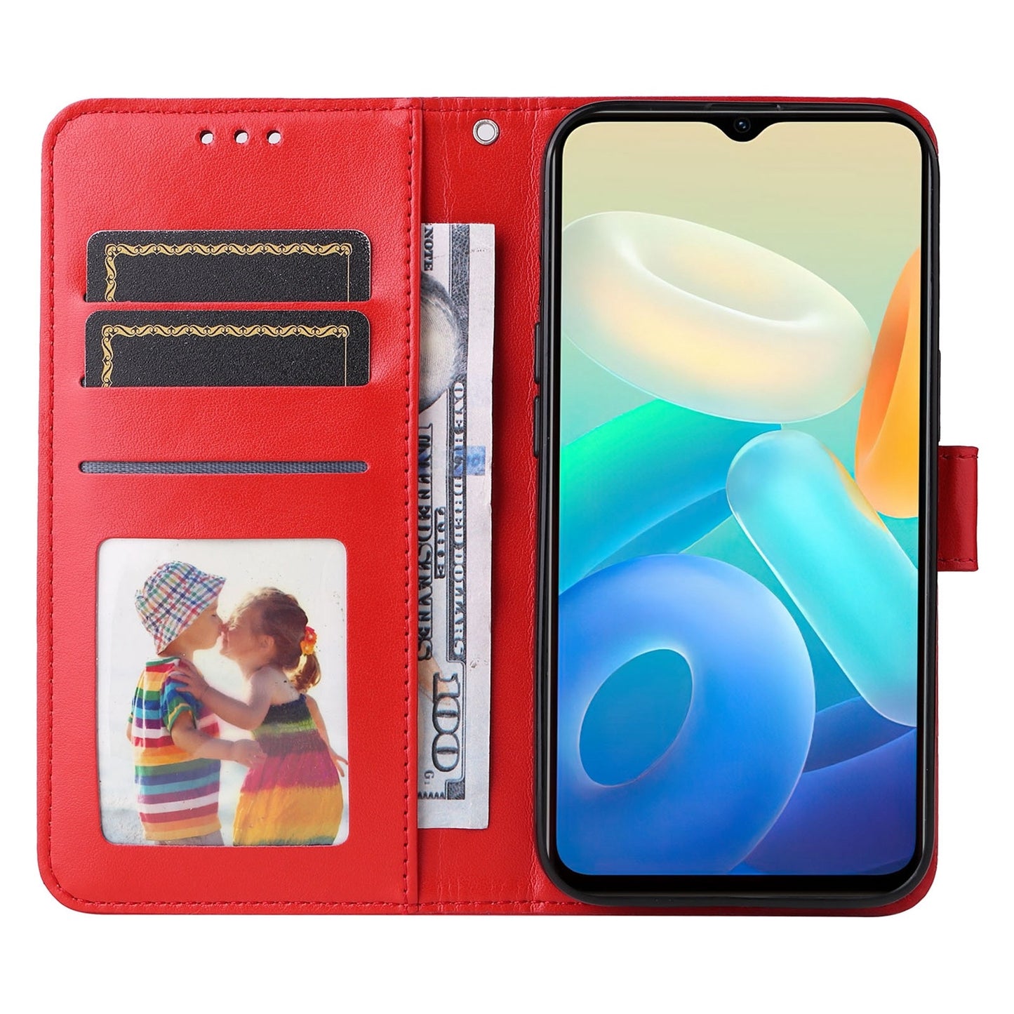 vivo Y76 5G Sunflower Embossed Leather Wallet Phone Case with Kickstand and Card Holder