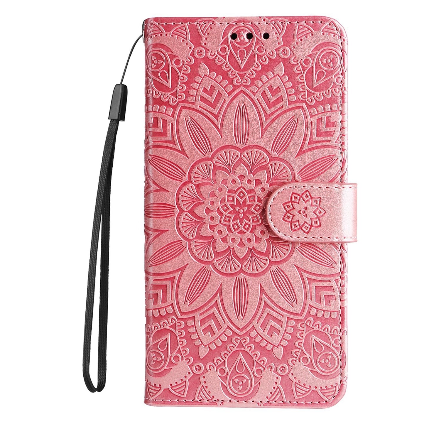 OPPO A16K Sunflower Embossed Leather Wallet Phone Case with Kickstand and Card Holder