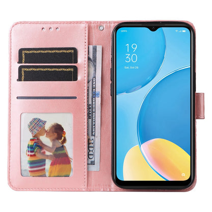 OPPO A16K Sunflower Embossed Leather Wallet Phone Case with Kickstand and Card Holder