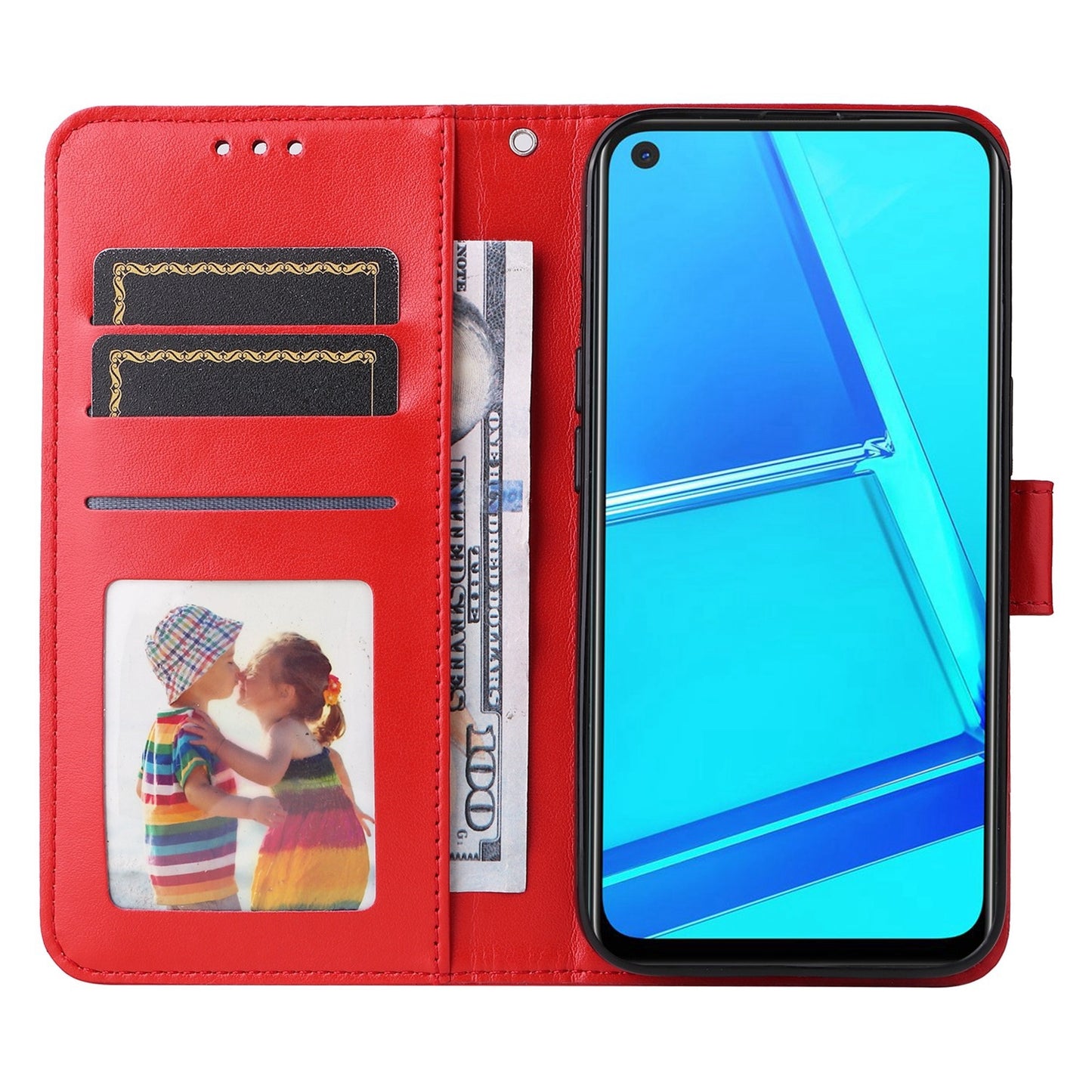 OPPO A92 Sunflower Embossed Leather Wallet Phone Case with Kickstand and Card Holder