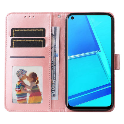 OPPO A72 Sunflower Embossed Leather Wallet Phone Case with Kickstand and Card Holder