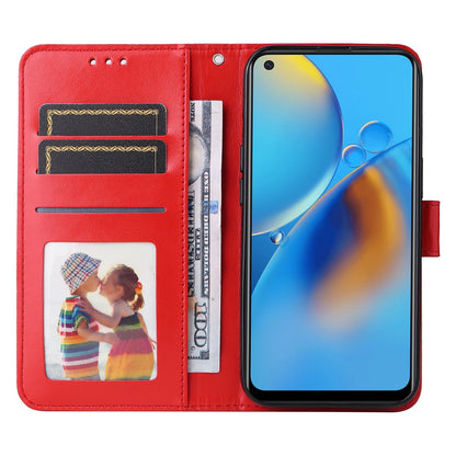 OPPO F19 4G Sunflower Embossed Leather Wallet Phone Case with Kickstand and Card Holder