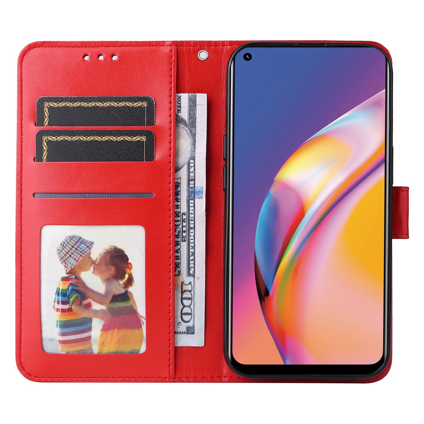 OPPO Reno5 F Sunflower Embossed Leather Wallet Phone Case with Kickstand and Card Holder