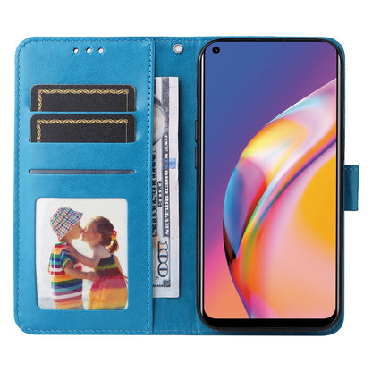 OPPO F19 Pro Sunflower Embossed Leather Wallet Phone Case with Kickstand and Card Holder