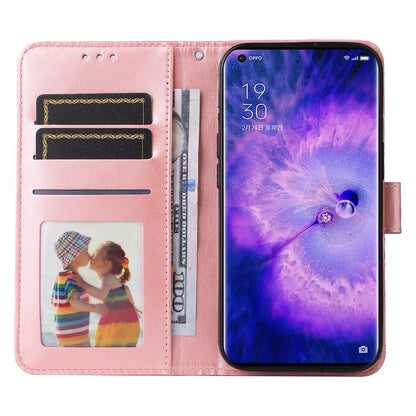 OPPO Find X5 Sunflower Embossed Leather Wallet Phone Case with Kickstand and Card Holder
