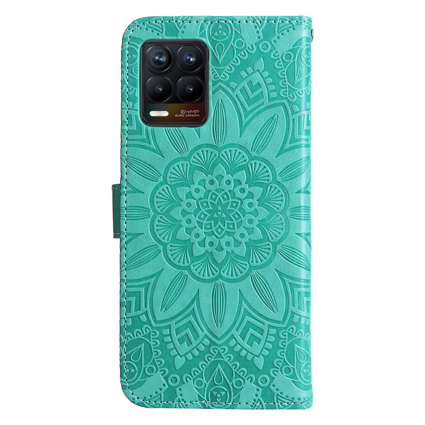 OPPO Find X5 Pro Sunflower Embossed Leather Wallet Phone Case with Kickstand and Card Holder
