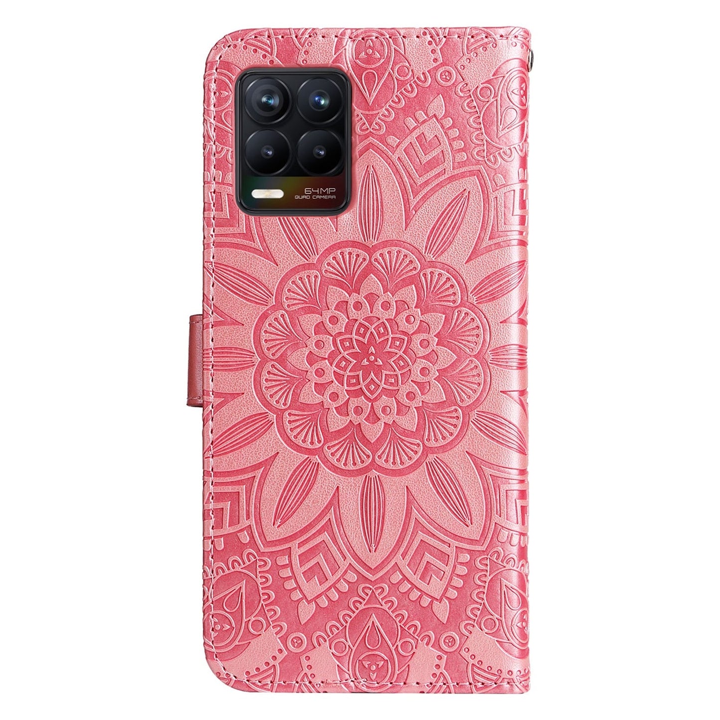 OPPO Find X5 Pro Sunflower Embossed Leather Wallet Phone Case with Kickstand and Card Holder
